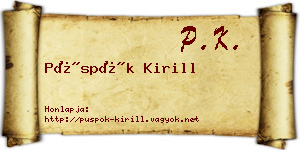 Püspök Kirill névjegykártya